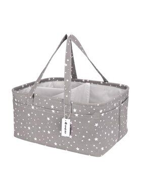 Baby Diaper Caddy Organizer Large Nursery Storage Basket Canvas Portable Tote